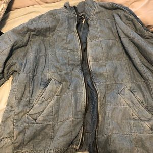 Free People quilted dolman jacket in Jean color